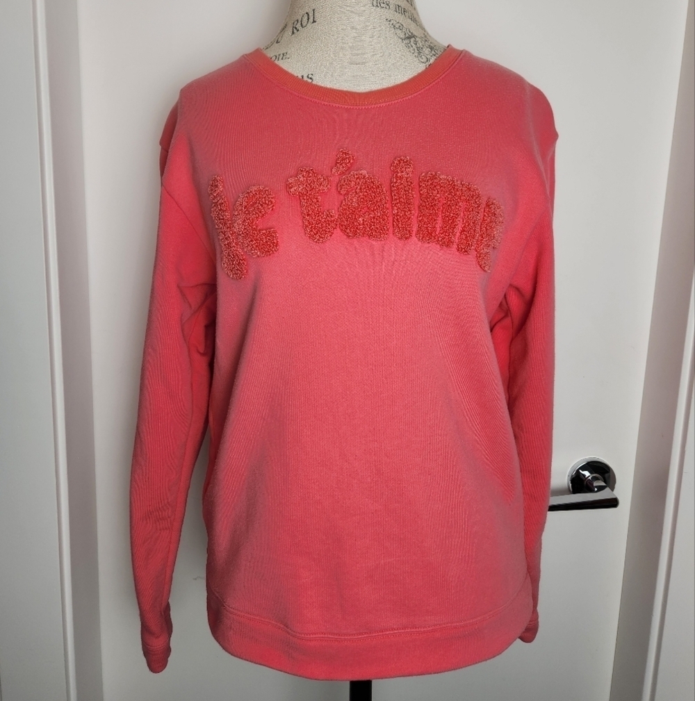 Pink French Love Cotton Sweatshirt